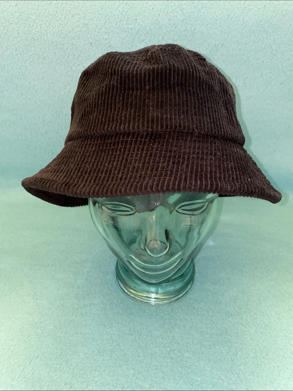 CORDUROY Bucket hat soft cotton black unknown brand beach trendy NEW size OSFA